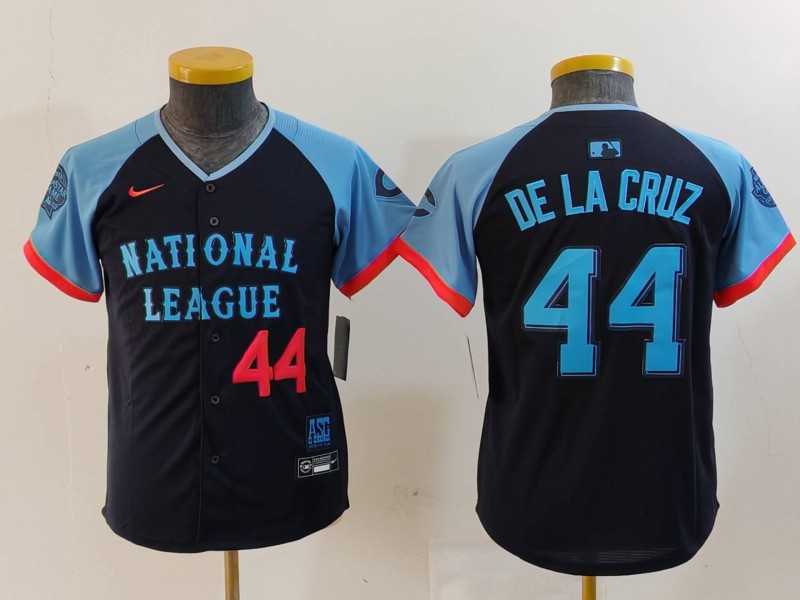 Youth Cincinnati Reds #44 Elly De La Cruz Number Navy 2024 All Star Limited Stitched Jersey,We sell and wholesale Youth Cincinnati Reds #44 Elly De La Cruz Number Navy 2024 All Star Limited Stitched Jersey on line form chian!